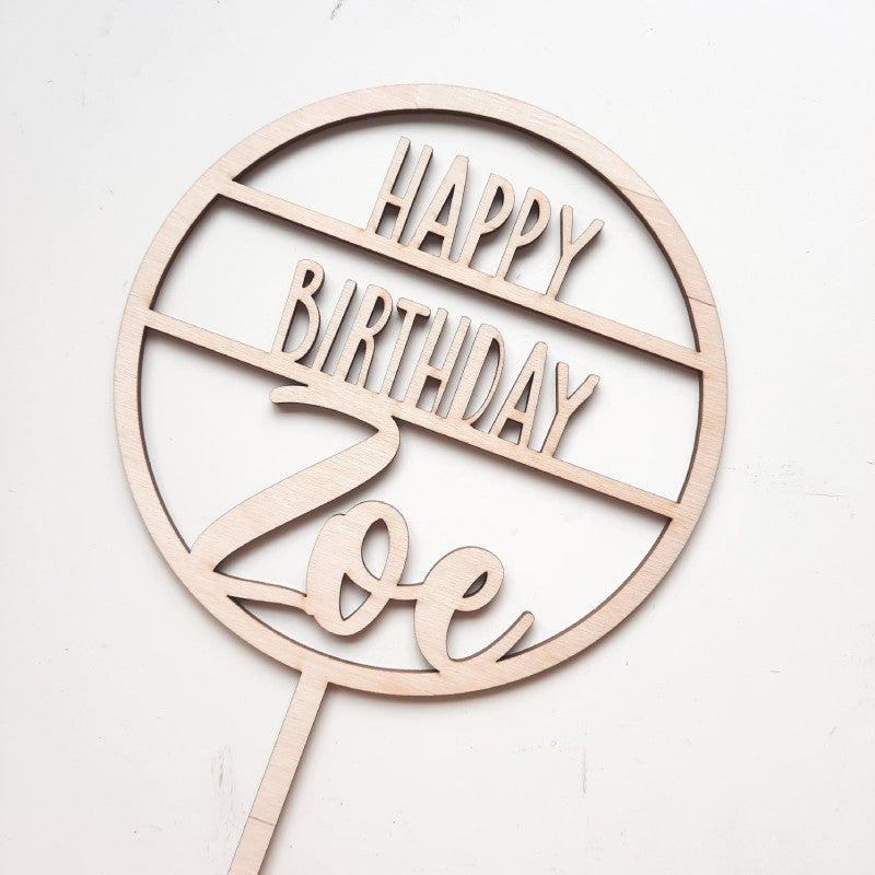 Caketopper  Happy Birthday mit Ring personalisiert