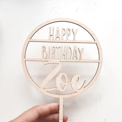 Caketopper  Happy Birthday mit Ring personalisiert