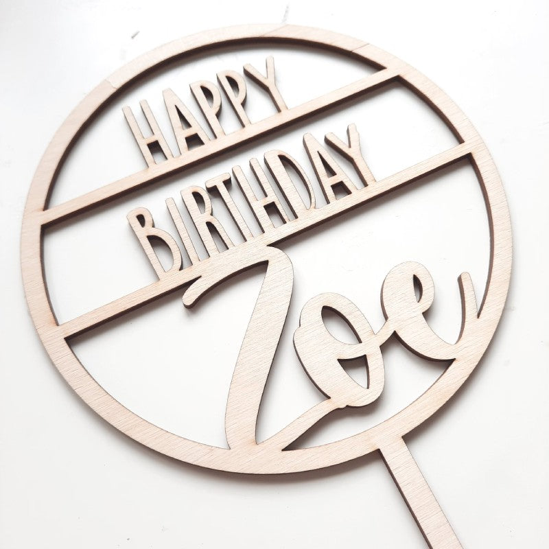 Caketopper  Happy Birthday mit Ring personalisiert