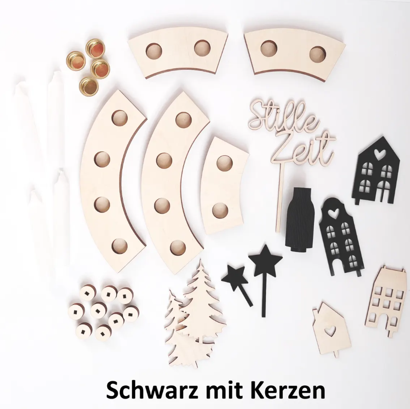 Adventskranz modern länglich – Tischdekoration für Weihnachten – Dekoration Weihnachtsfest – Moderner Adventskranz für dein Weihnachten