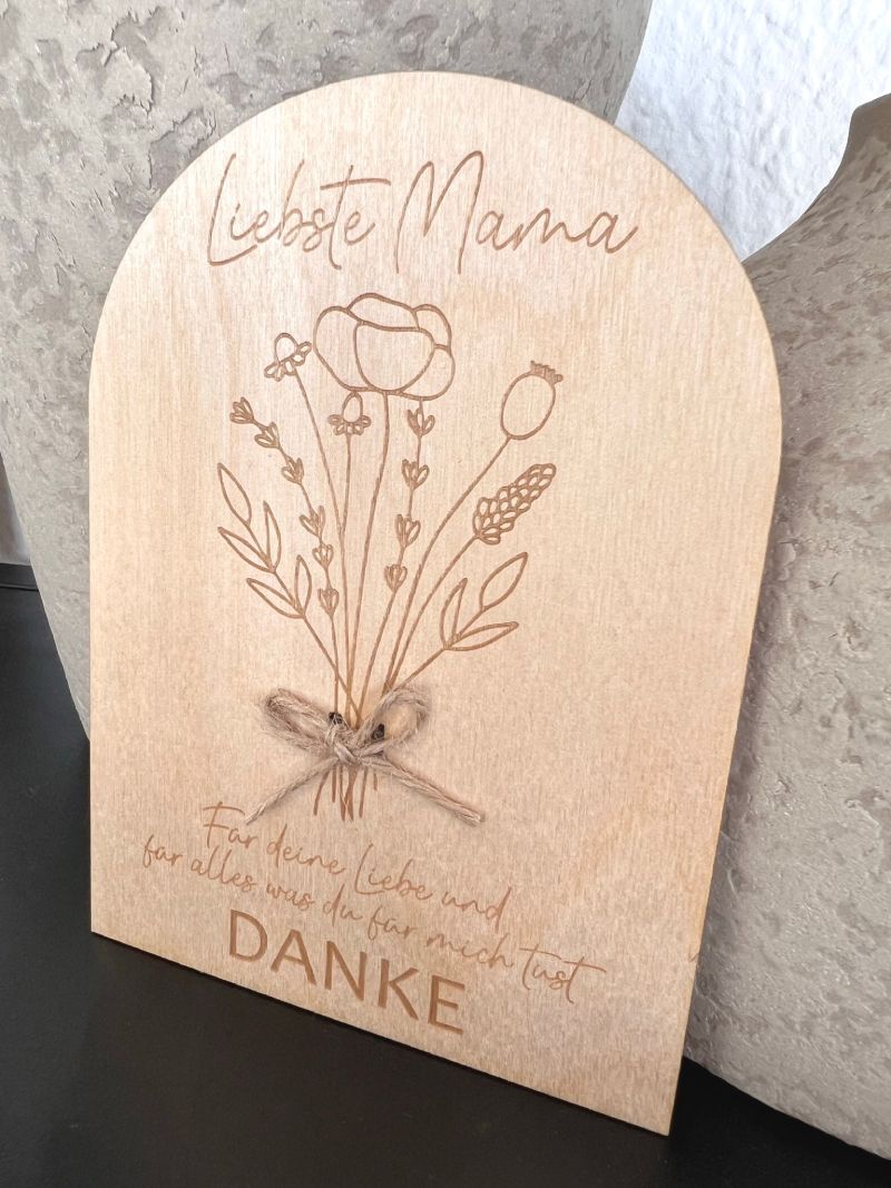 Muttertagsgeschenk Tischaufsteller aus Holz