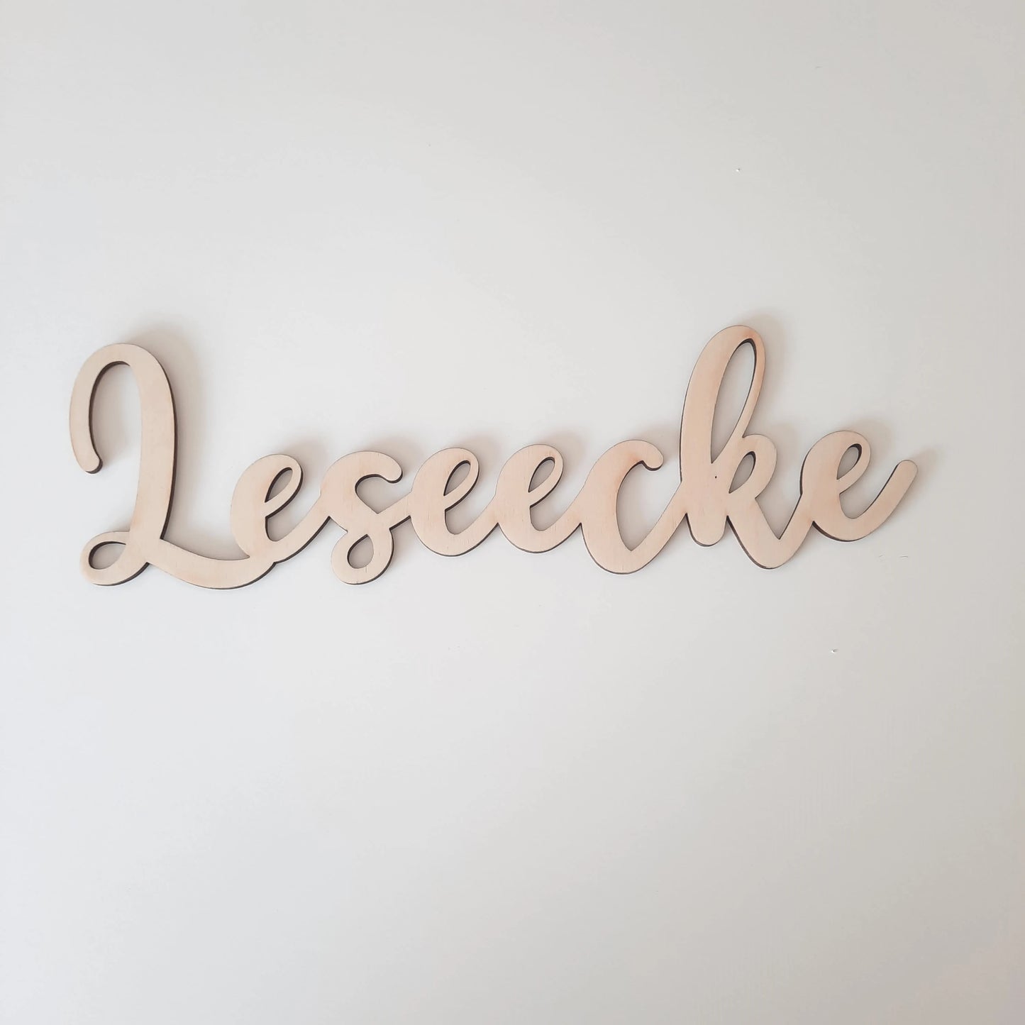 Schriftzug "Leseecke", Holzschrift, Text aus Holz, Wandbehang, Wanddeko