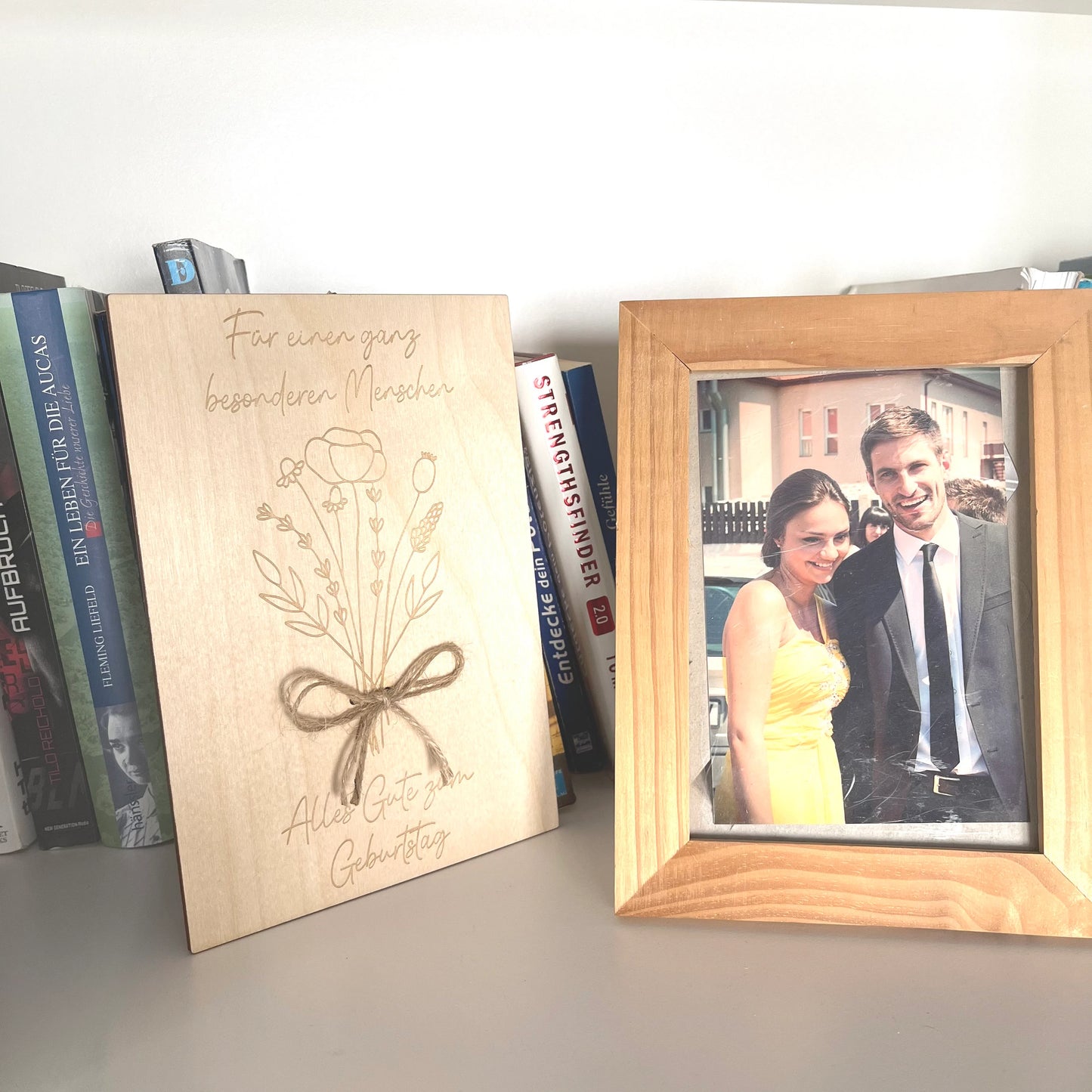 Hübsche Geburtstagskarte aus Holz, Geburtstagsgeschenk, Karte aus Holz