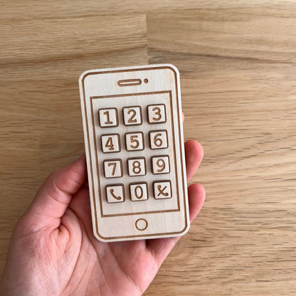 Handy für Kinder aus Holz, Spielzeughandy aus Holz