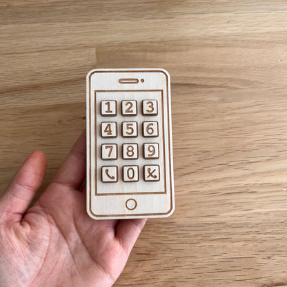 Handy für Kinder aus Holz, Spielzeughandy aus Holz