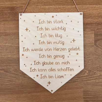 Affirmationsschild für Kinder personalisiert