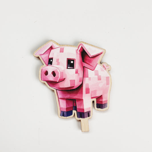 Minecraft inspired Motivstecker Schwein