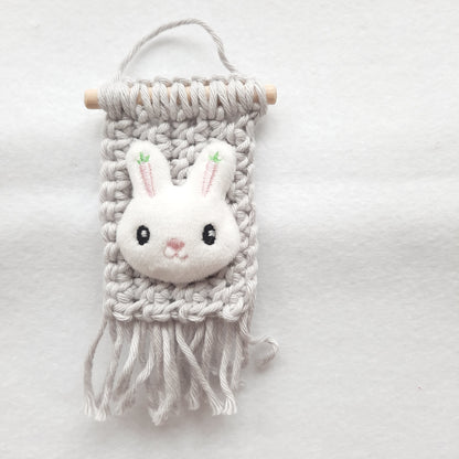 Mini Wandbehang "Cute Bunny", Osterdeko, Osterkörbchen Geschenk Anhänger Ostern, Ornament, Kinderzimmerdeko, Ostern