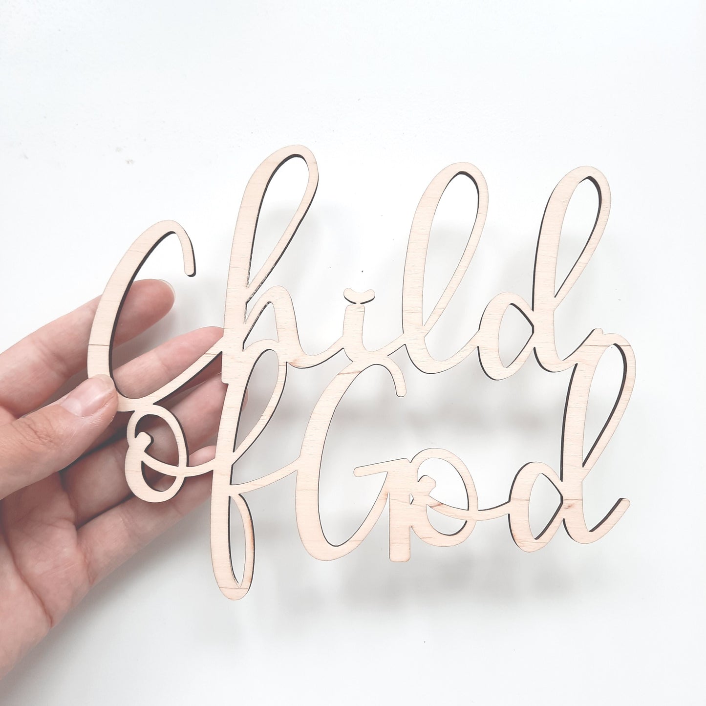 Schriftzug "Child of God", Holzschrift, Text aus Holz, Wandbehang, Wanddeko