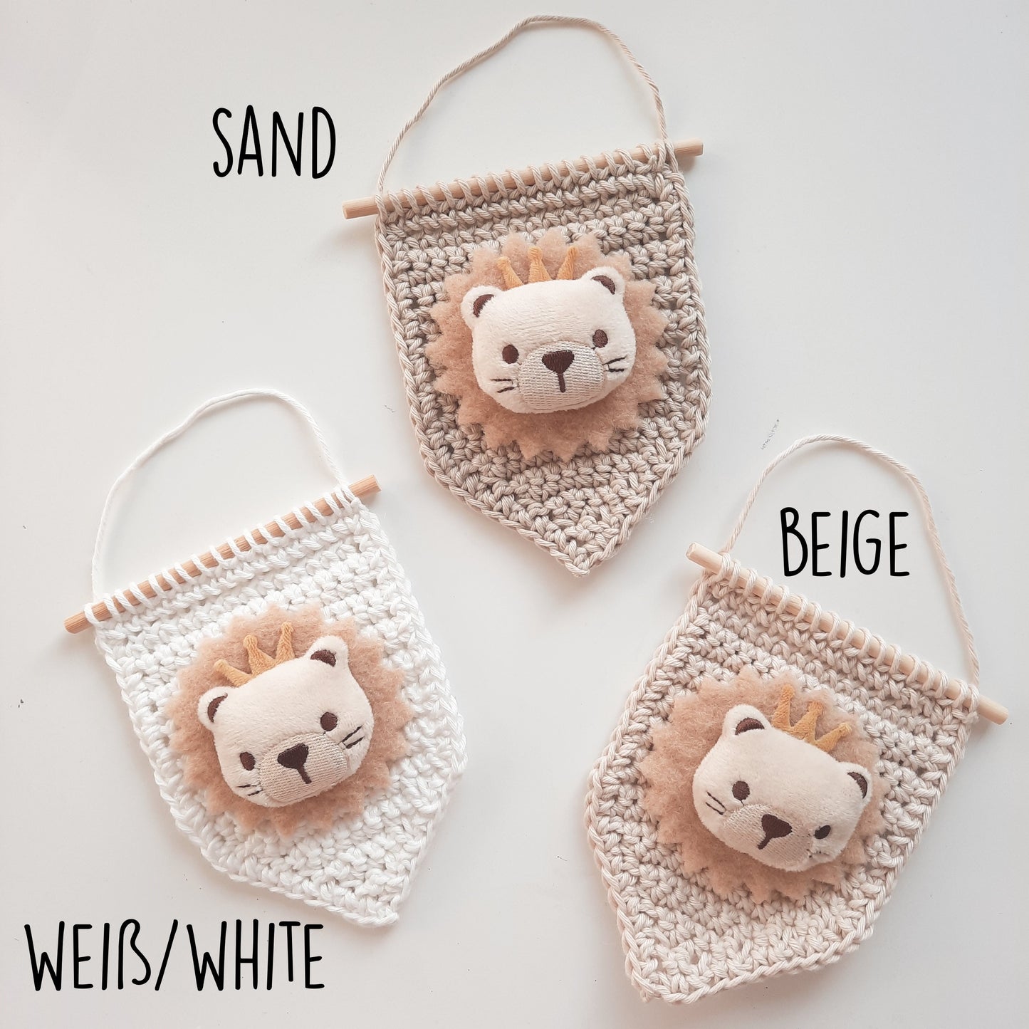 Löwenwimpel, Mini Wandbehang Löwe, Geburtstagsgeschenk, Kinderzimmerdeko, Wimpel