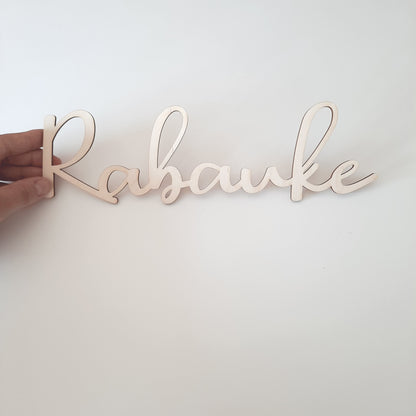 Schriftzug "Rabauke", Holzschrift, Text aus Holz, Wandbehang, Wanddeko