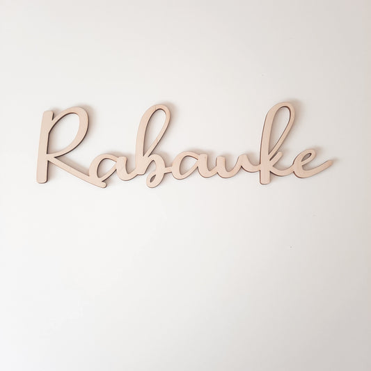 Schriftzug "Rabauke", Holzschrift, Text aus Holz, Wandbehang, Wanddeko